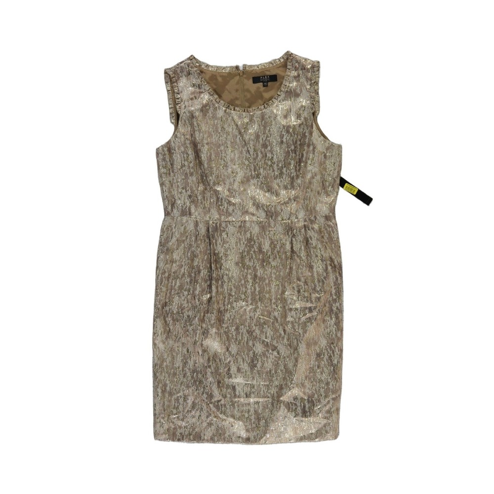 Alex Marie Metallic Gold Sheath Dress